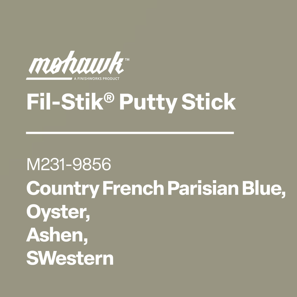 Mohawk M231-9856 Oyster Ashen furniture scratch touch-up stick