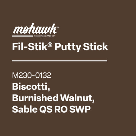 Mohawk Biscotti Burnished Walnut Sable Fil-Stik wax putty stick for wood repair
