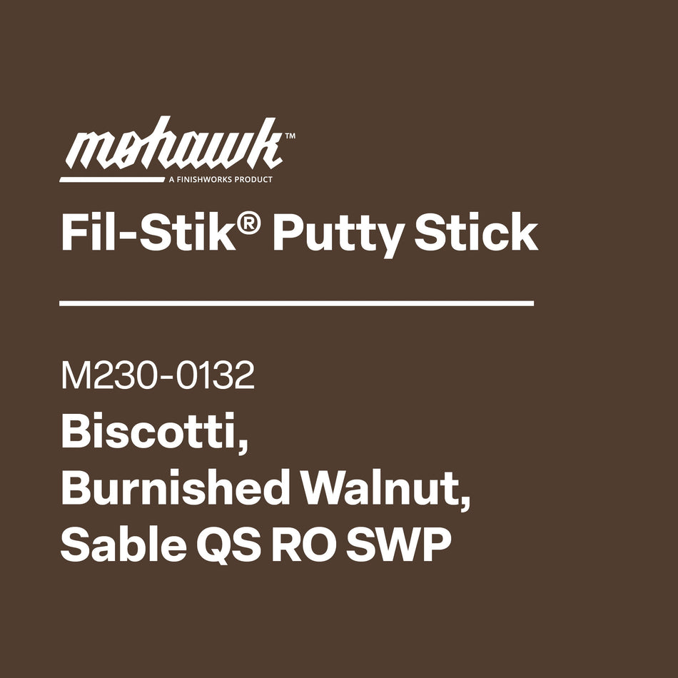 Mohawk Biscotti Burnished Walnut Sable Fil-Stik wax putty stick for wood repair

