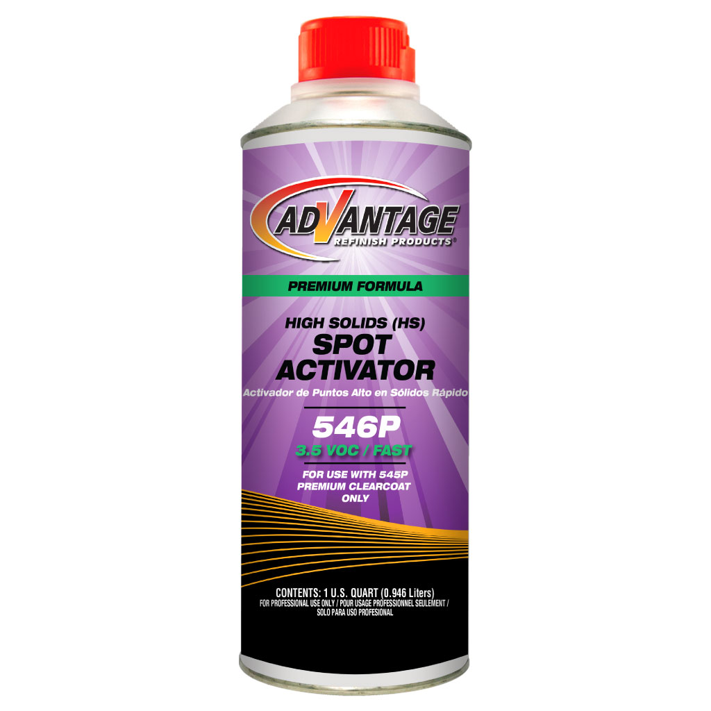 Advantage Spot Activator bottle with purple label and red cap on white background