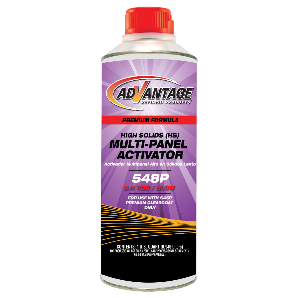 Advantage Multi-Panel Activator bottle with purple label and red cap on white background