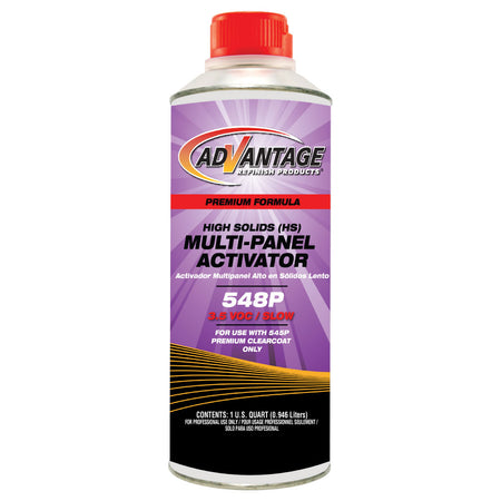 Advantage Multi-Panel Activator bottle with purple label and red cap on white background