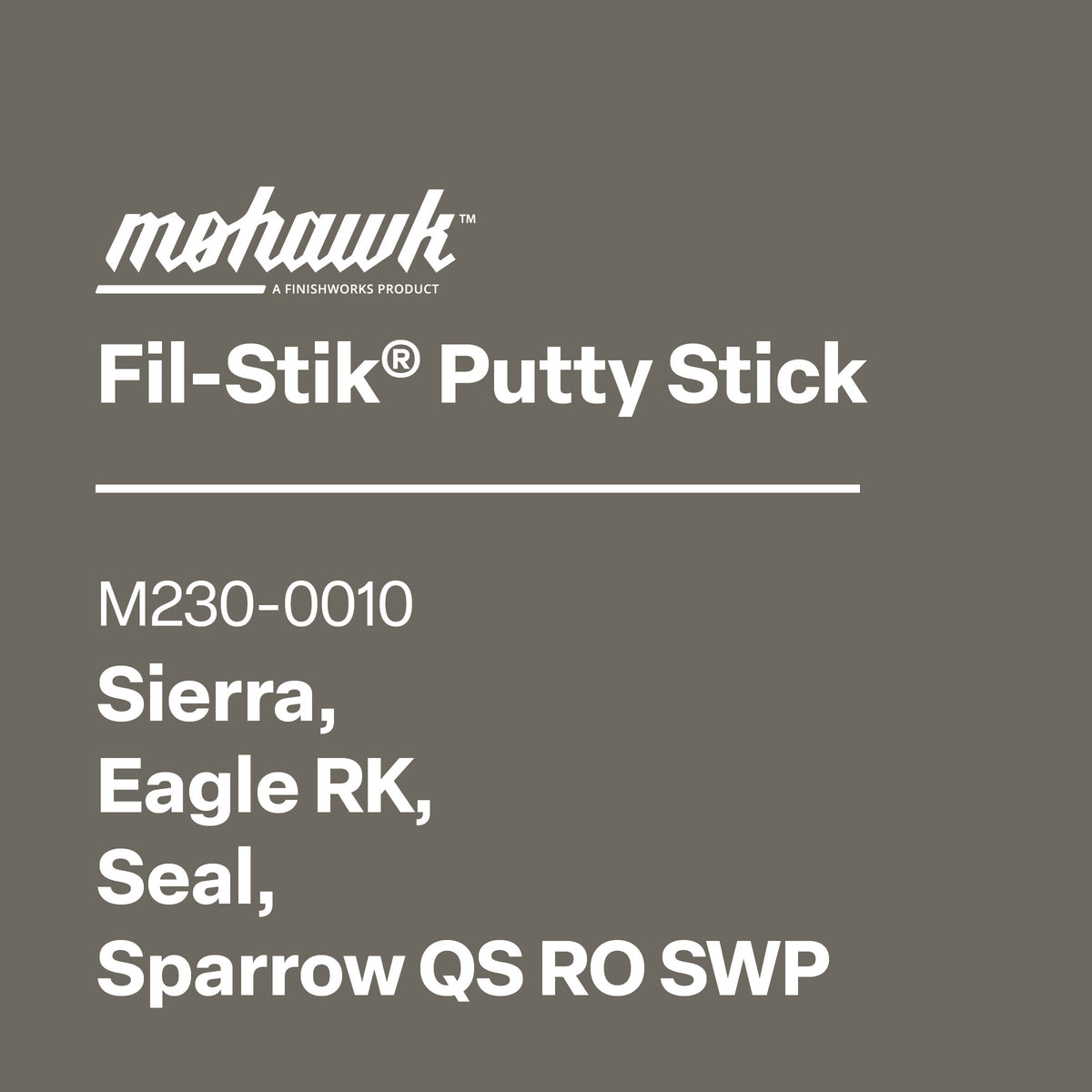 Mohawk Fil-Stik semi-hard wax wood repair touch-up stick M230-0010
