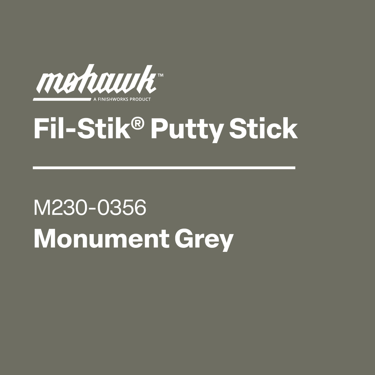 Mohawk M230-0356 Monument Grey furniture scratch and nick touch-up stick