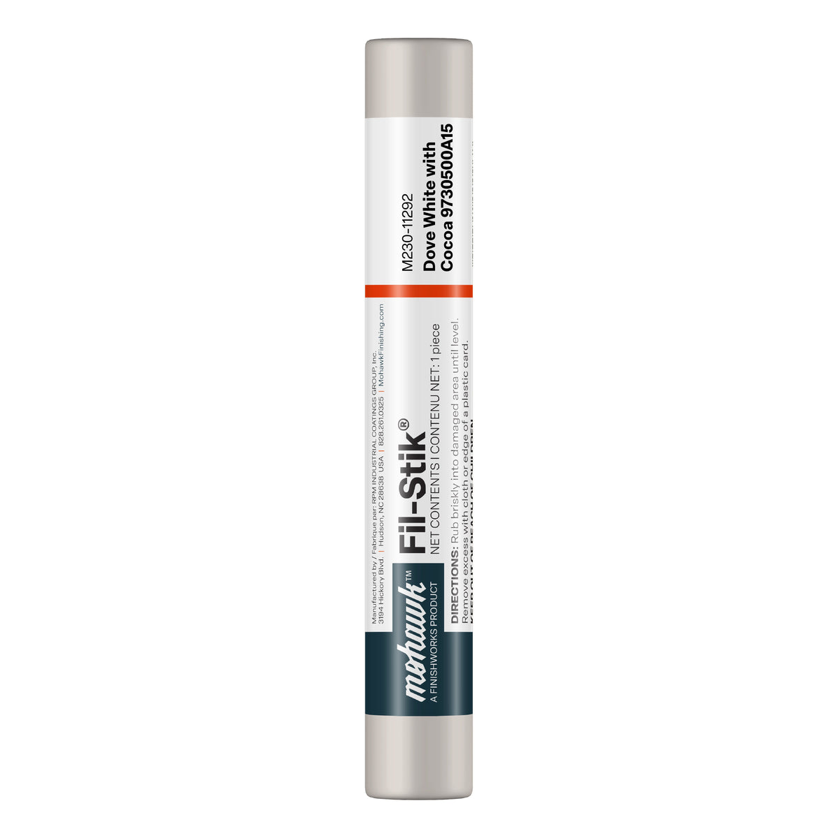 Mohawk Dove White With Cocoa Fil-Stik wax putty stick for wood repair