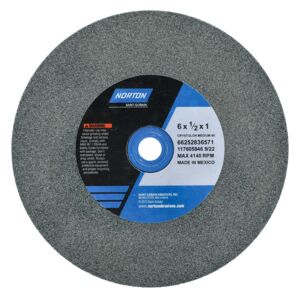 Norton Gemini 6 x 1/2 x 1 in Gemini Bench Straight Wheel 01 39C 60 J VMT 66252836571 1 EA
