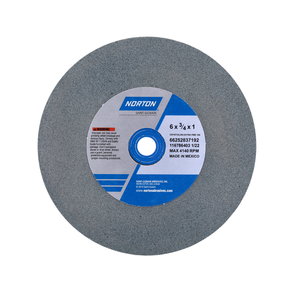 Norton Gemini 6 x 3/4 x 1 in Gemini Bench Straight Wheel 01 39C 120 J VMT 66252837192 1 EA