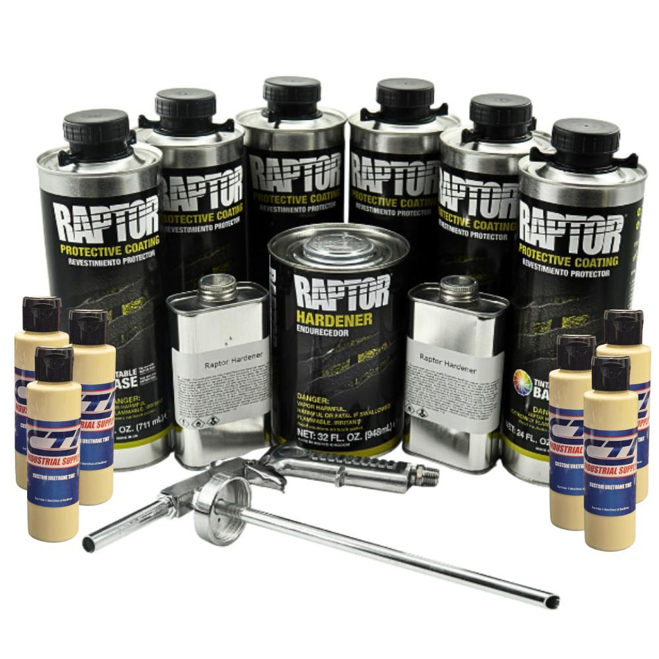U-Pol Raptor Desert Tan Bedliner Kit with Spray Gun