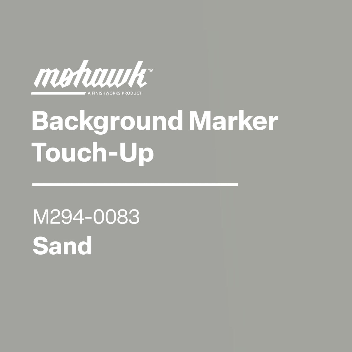 Mohawk Background Marker Touch-Up label with product details on a black background