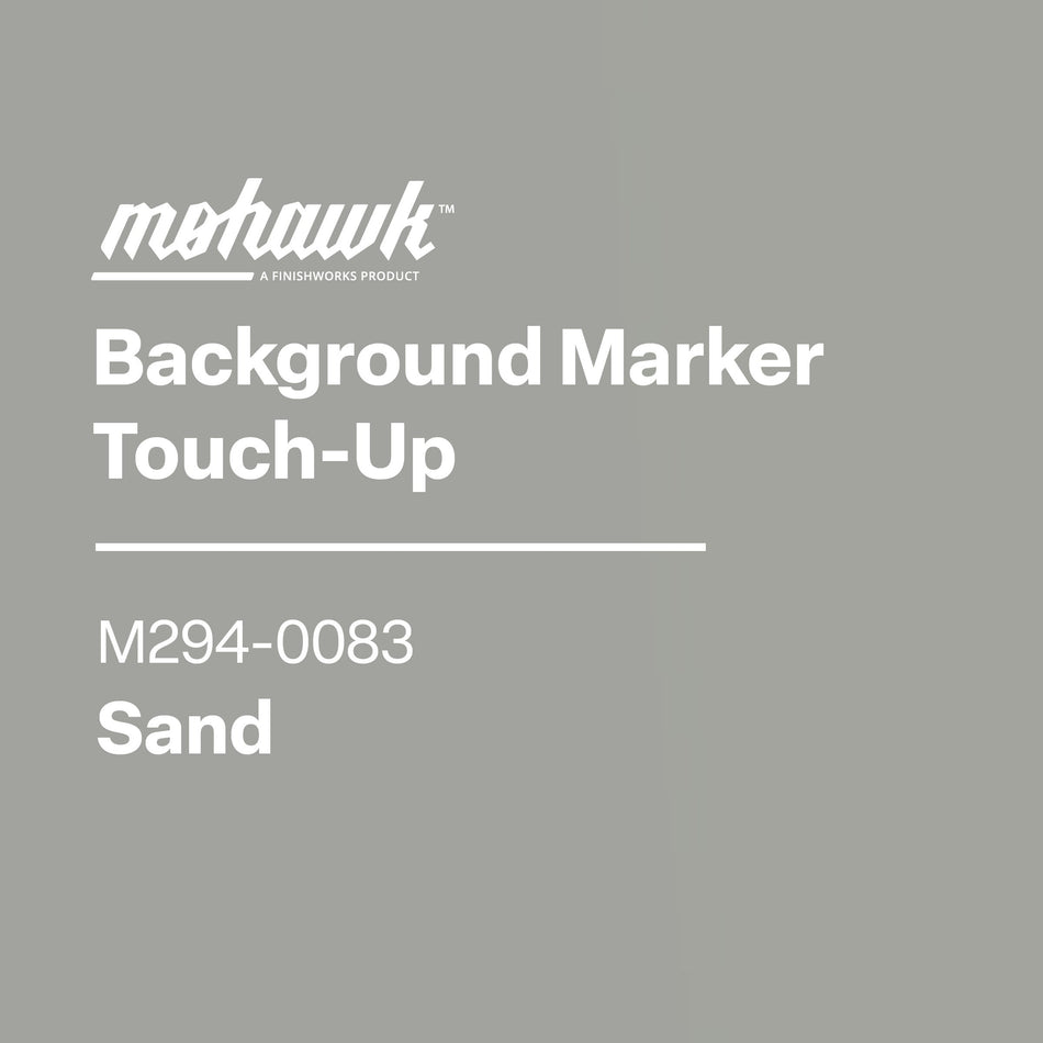 Mohawk Background Marker Touch-Up label with product details on a black background