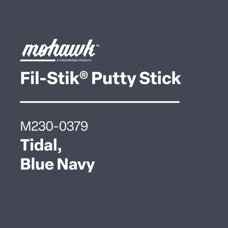 Mohawk Fil-Stik Putty Stick label with product details on a dark gray background