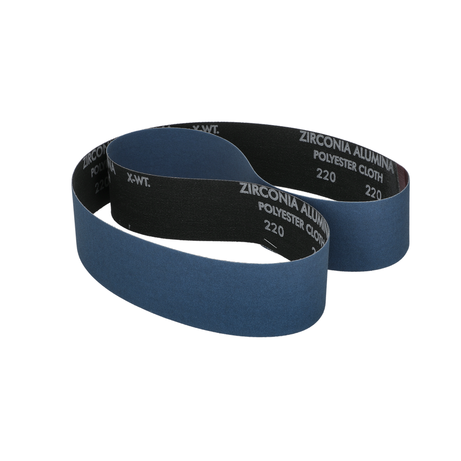 Norton BlueFire 2 x 48 in BlueFire Cloth Narrow Belt 220 Grit R823P Zirconia Alumina 78072728609 10 EA