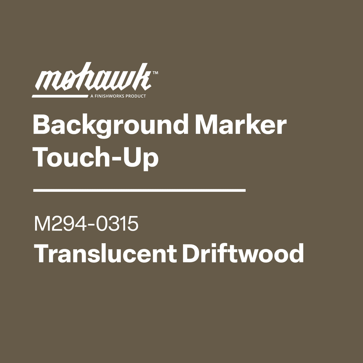 Mohawk Background Marker Touch-Up label on a brown background