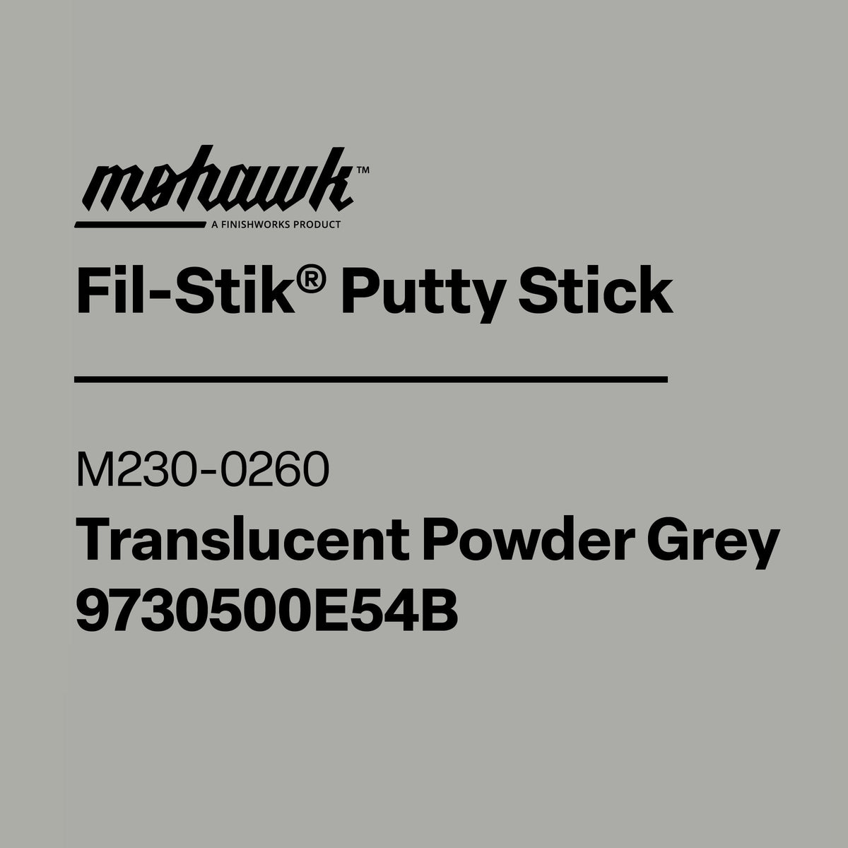 Mohawk M230-0260 Translucent Powder Grey furniture touch-up filler stick