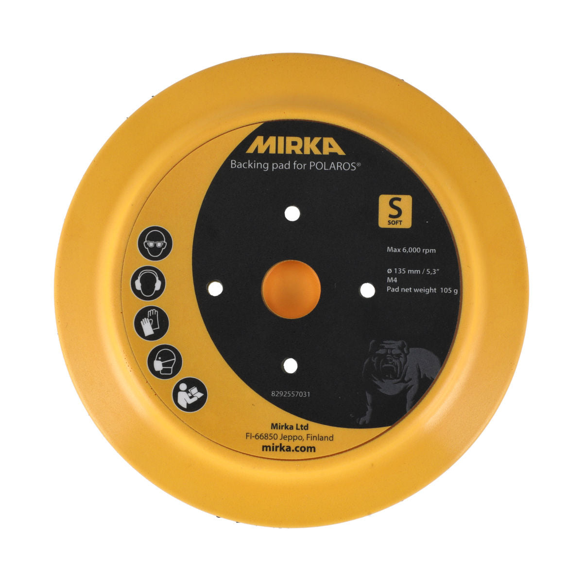 Mirka Backup Pad 5.3 in M4 Grip Hard for POLAROS, 1/Pkg