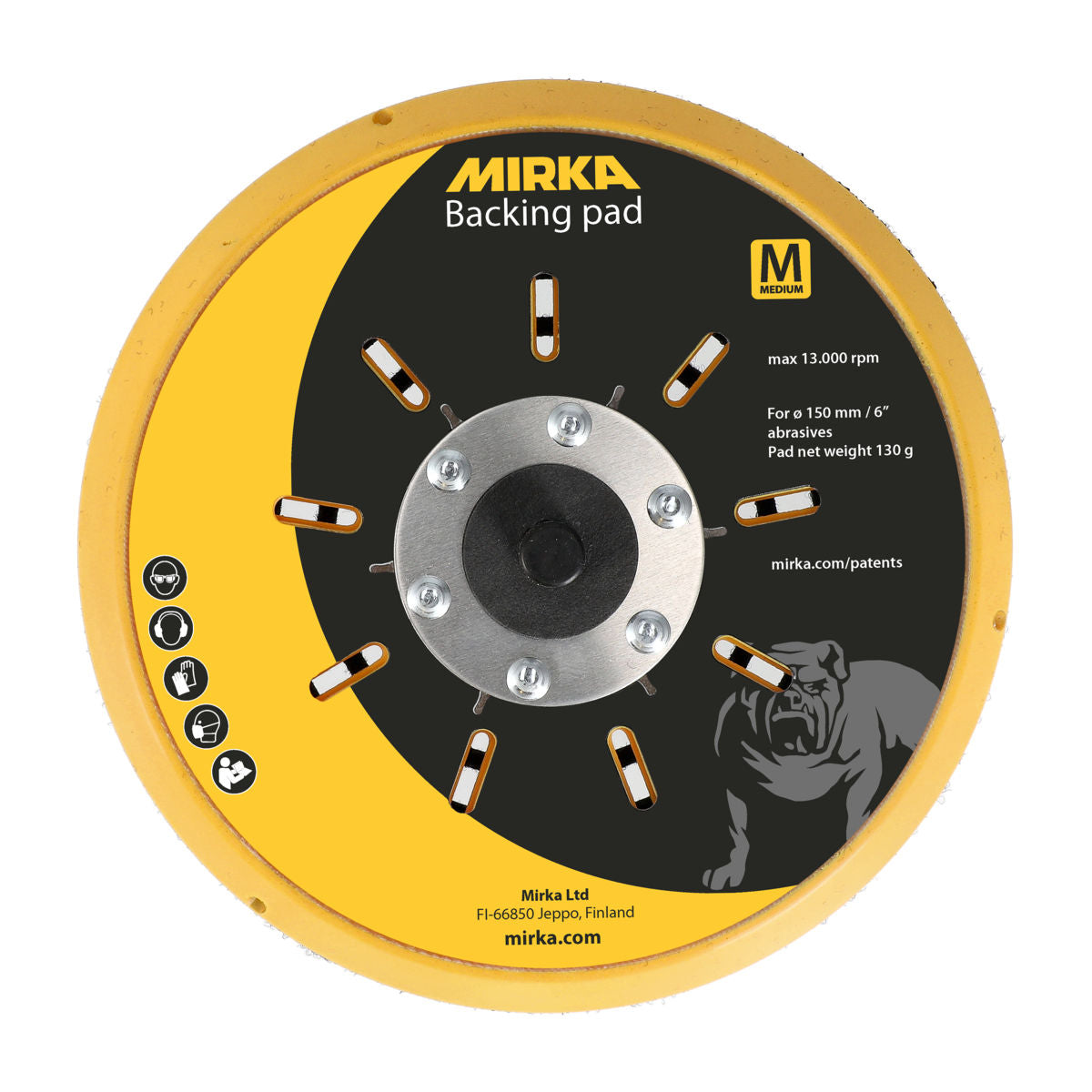 Mirka Backup Pad 6 in Grip Multifit + Saver, 1/Pkg