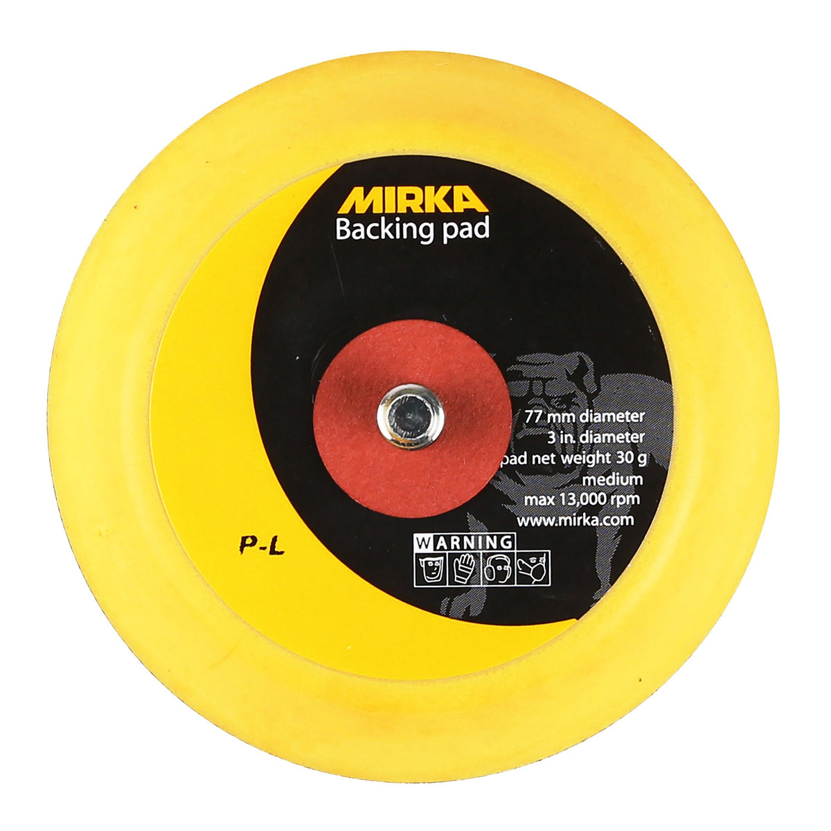 Mirka Backup Pad 3 in x.25 in Grip 6H Medium + Saver, 1/Pkg