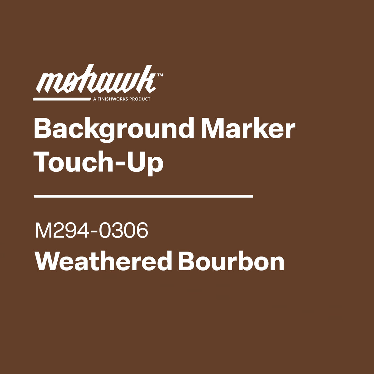 Mohawk Background Marker Touch-Up label for Weathered Bourbon on a brown background