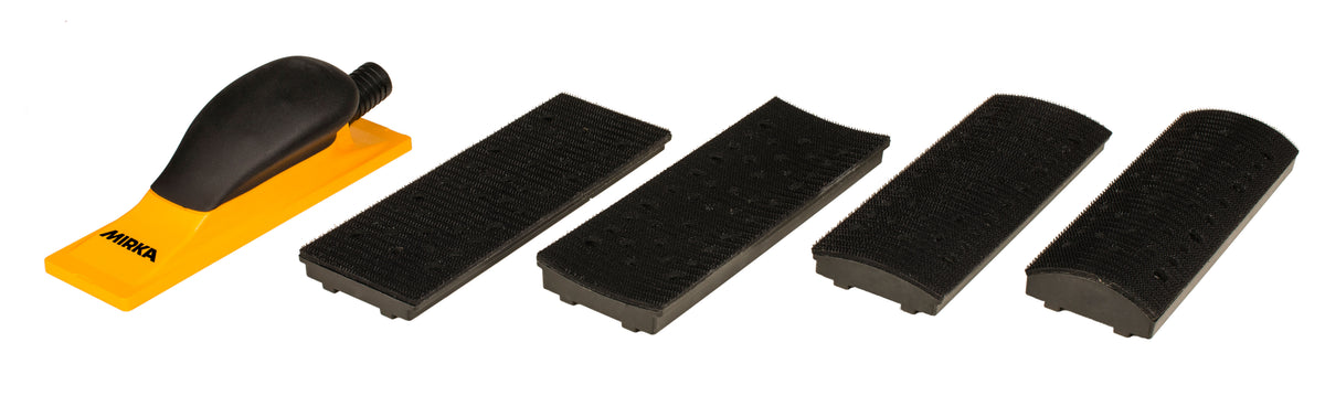 Mirka Hand Block Kit 2.75 in x8 in Grip 40H Yellow, 1/Pkg