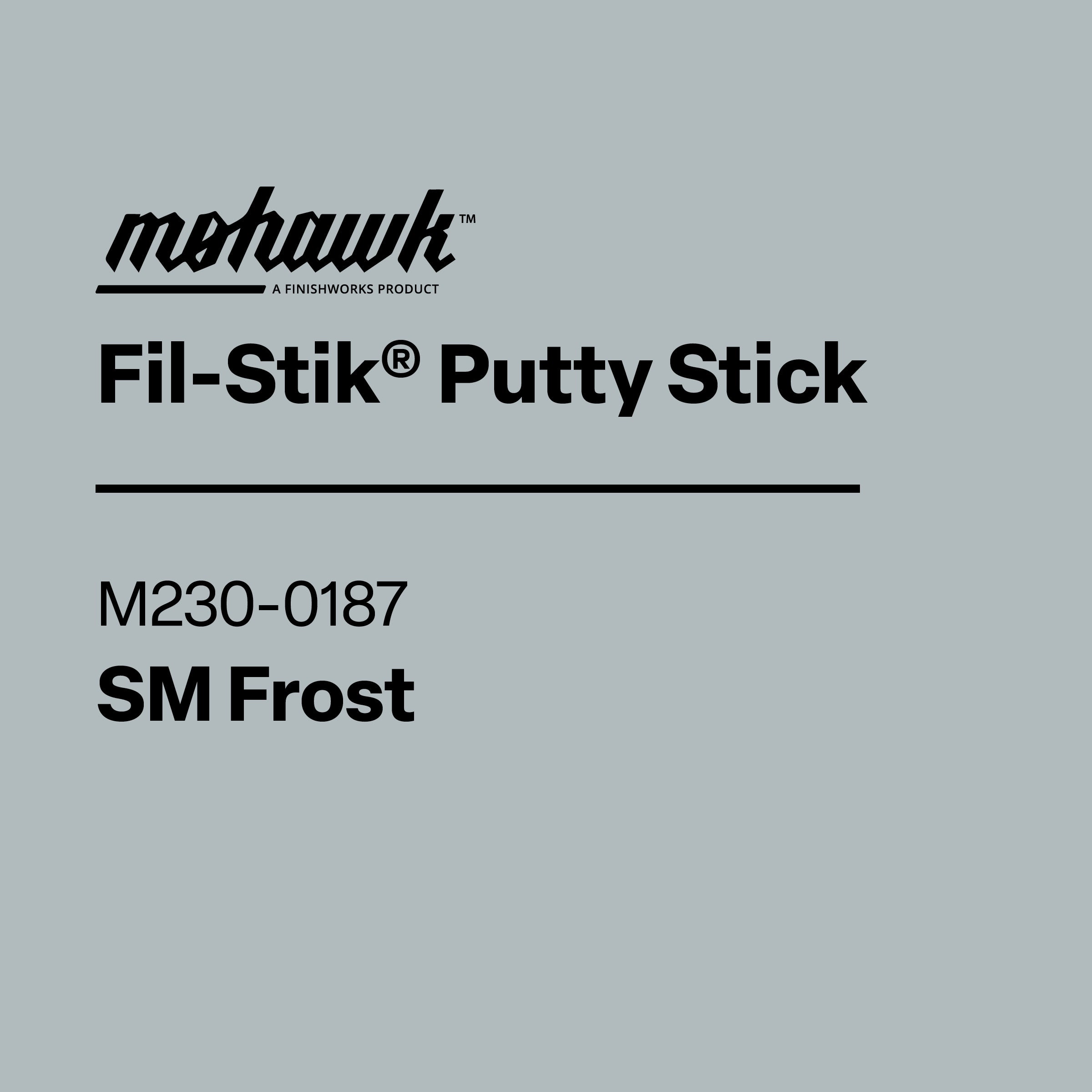 Product label for Mohawk Fil-Stik Putty Stick in Soft Cream color on a beige background