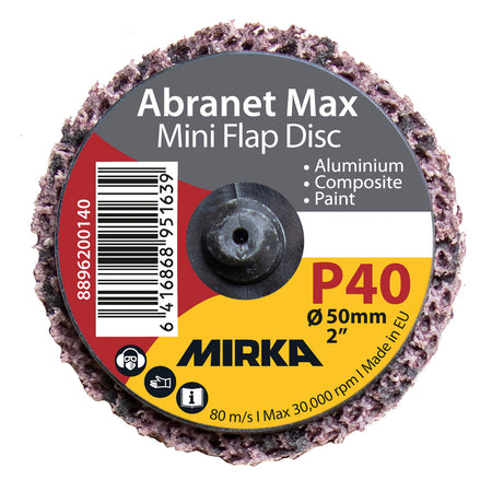 Mirka Abranet Max 2 in Mini Flap Disc Quick Lock 40, 30/Bx