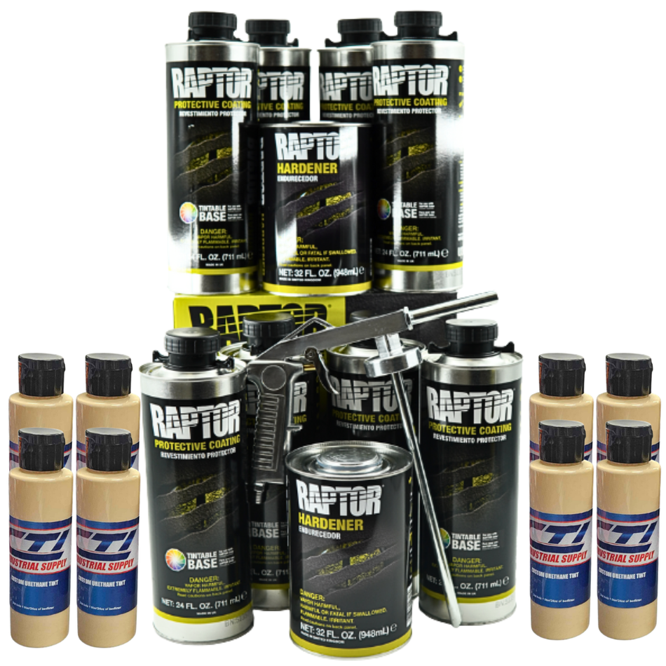 U-Pol Raptor Shoreline Beige Bedliner Kit with Spray Gun