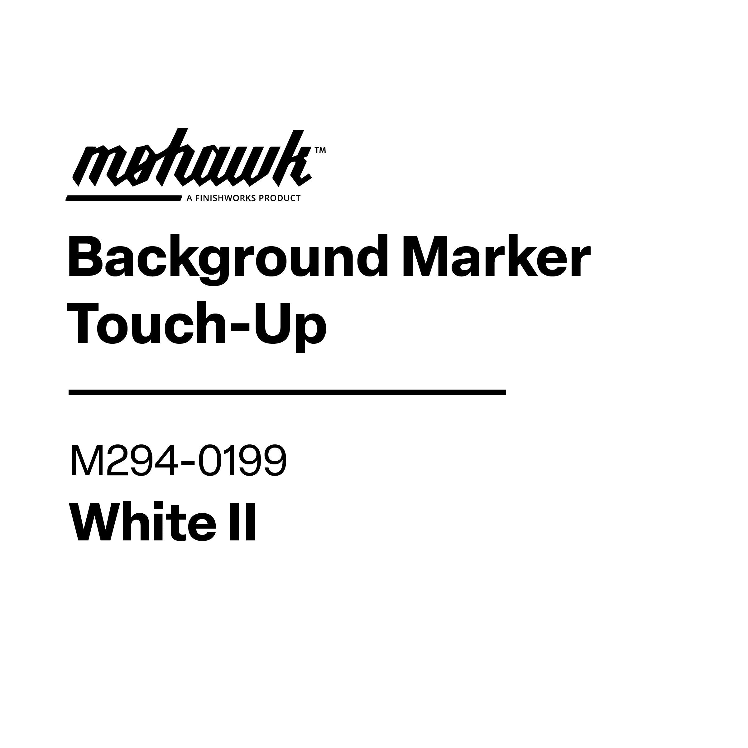 Mohawk Background Marker Touch-Up label for White II color on a white background