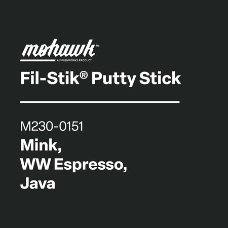 Mohawk Fil-Stik Putty Stick product label on a black background