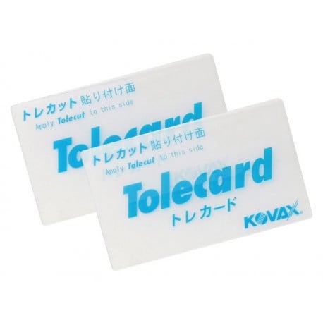 Two Tolecard stickers with KOVAX branding on a white background