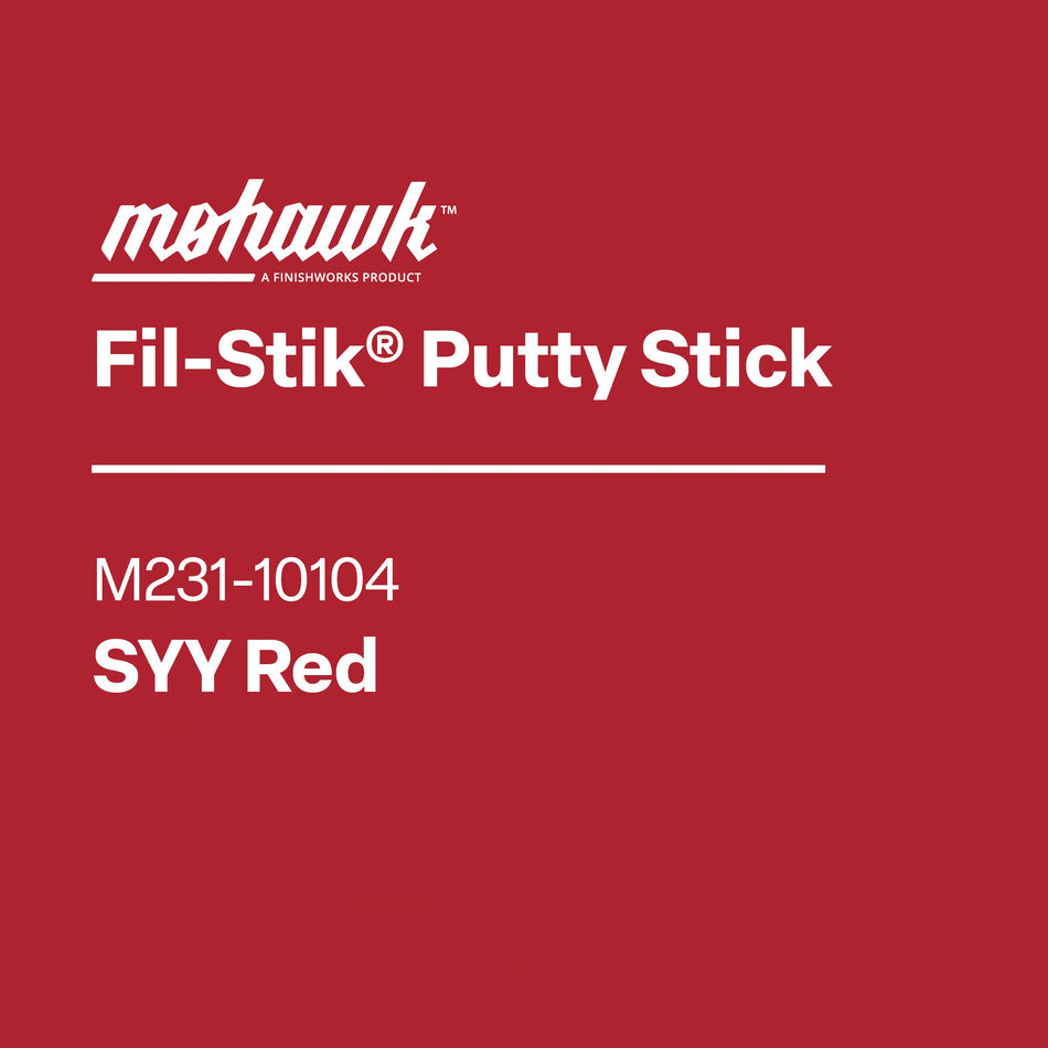 Mohawk Fil-Stik Putty Stick label with product name and color on a dark gray background