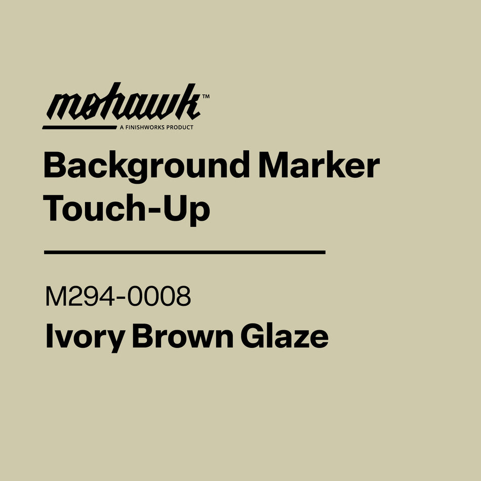 Mohawk Background Marker Touch-Up label for Ivory Brown Glaze on a beige background