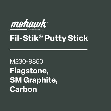 Mohawk Fil-Stik Putty Stick label on a black background
