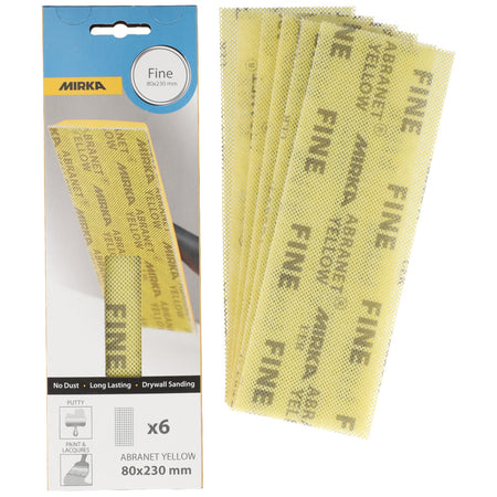 Mirka ABRANET YELLOW 3x9 in Grip Coarse, 6 Sheets/Pkg