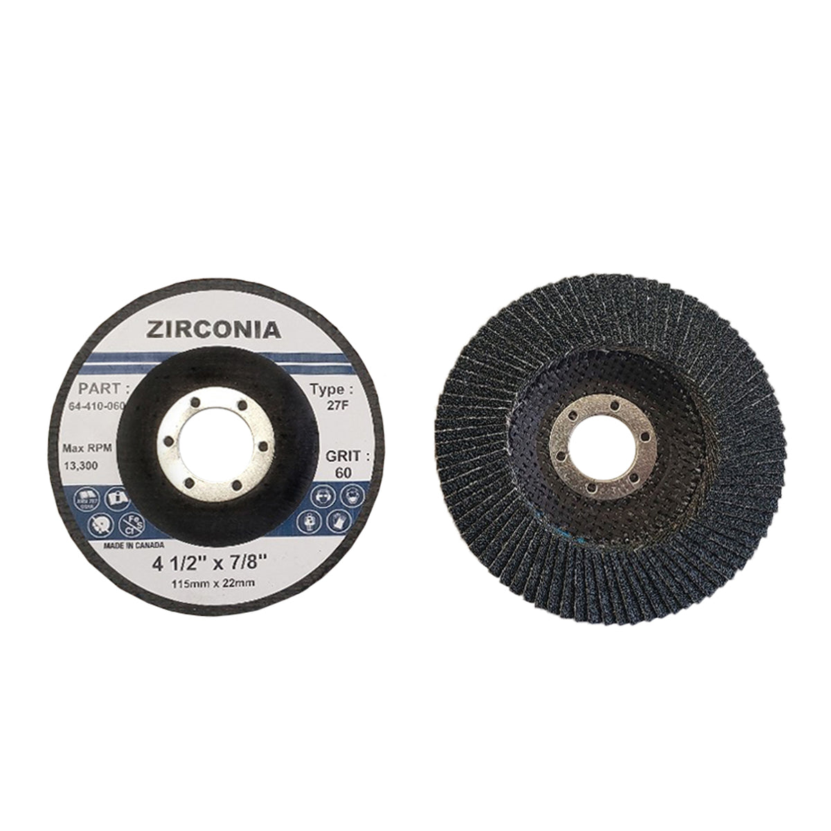 Mirka Alumina Zirconia Flat Flap Disc 4.5 in P60, 5/Box