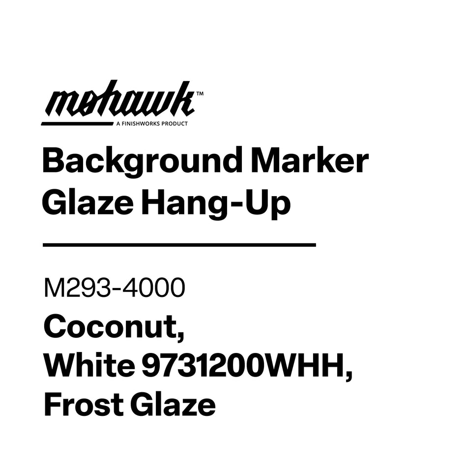 Bg Marker Glaze Hang-Up Coconut, White 9731200Whh, Frost M293-4000