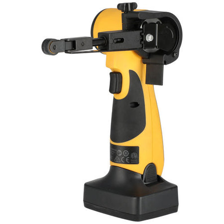 Yellow and black power tool on a white background