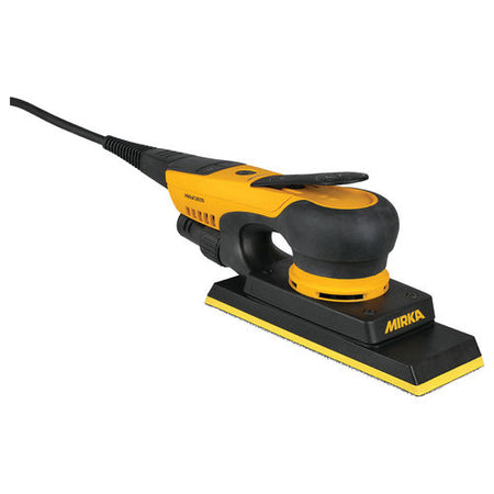Yellow and black oscillating tool with 'Mirka' branding on a white background