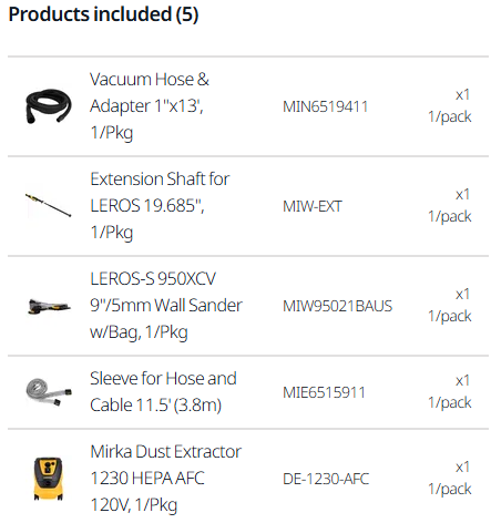 9" LEROS SHORT DUST FREE KIT