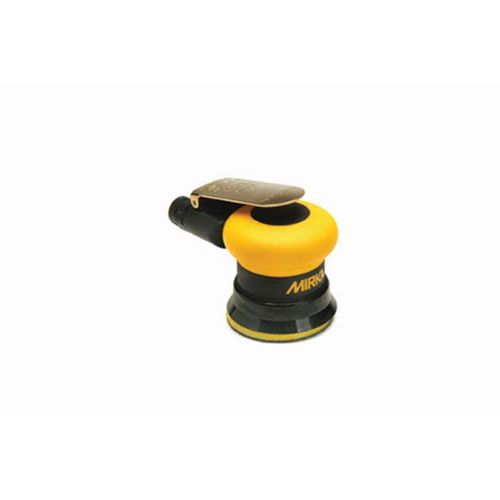 Yellow and black random orbit sander on a white background