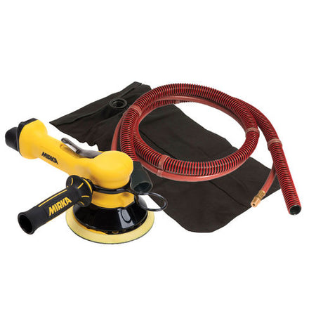 Mirka sanding disc sander with hose on a white background