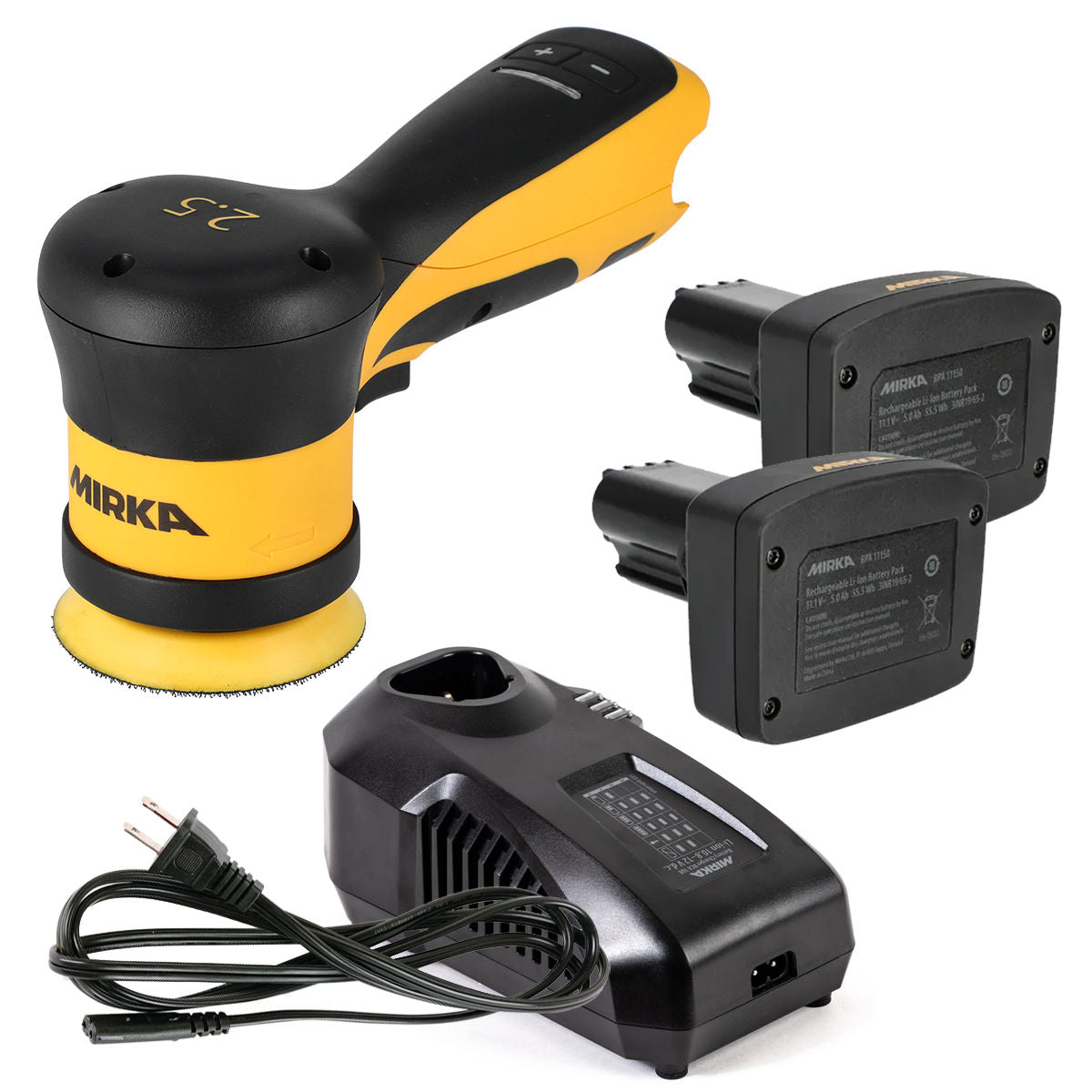 Mirka AROS-B 325 3 in 12V 2.5mm Sander w/Charger+2 Batt