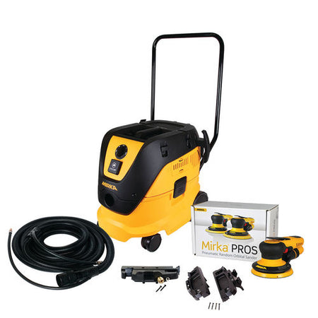 Yellow and black pressure washer with accessories on a white background