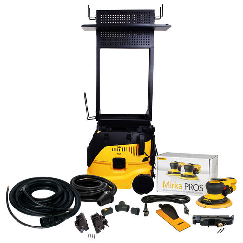 Mirka 6 inch dust free work station system pneumatic 8mm orbit with extractor hose and hand block