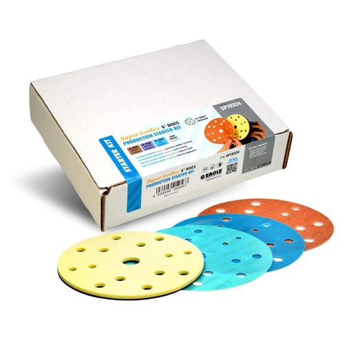 Eagle Abrasives Super Assilex 6 inch 15H production kit sanding discs automotive