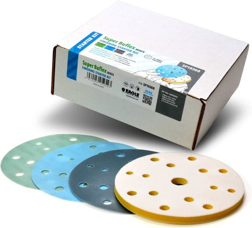 Eagle Abrasives Super Buflex 6 inch 15H disc kit sanding system automotive finishing