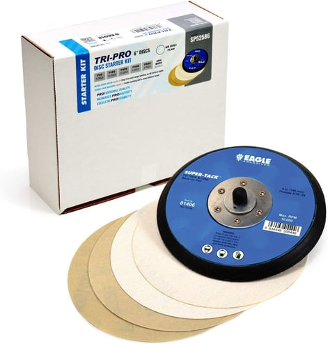 Eagle Abrasives 6 inch TRI-PRO disc kit sanding system automotive filler primer prep