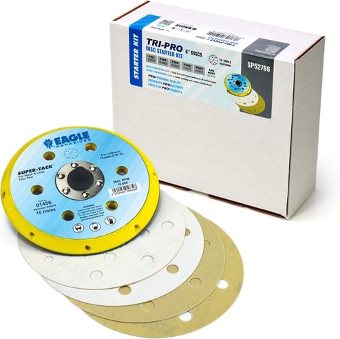 Eagle Abrasives 6 inch TRI-PRO 15H disc kit sanding system automotive filler primer