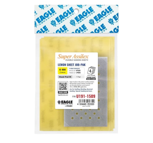 Eagle Abrasives Assilex lemon sanding sheets M pad dry finishing automotive