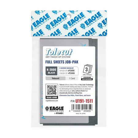Eagle Abrasives Tolecut black sanding sheets with card spot repair automotive