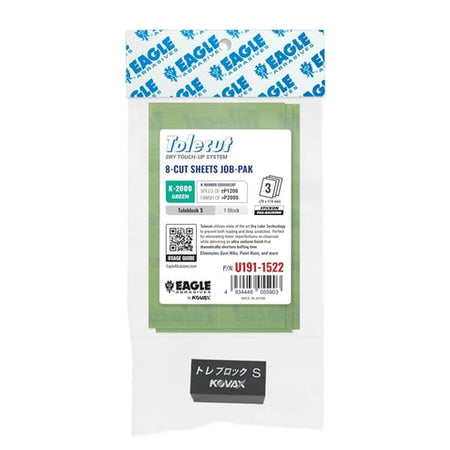 Eagle Abrasives Tolecut 8 cut green sheets with block spot repair sanding
